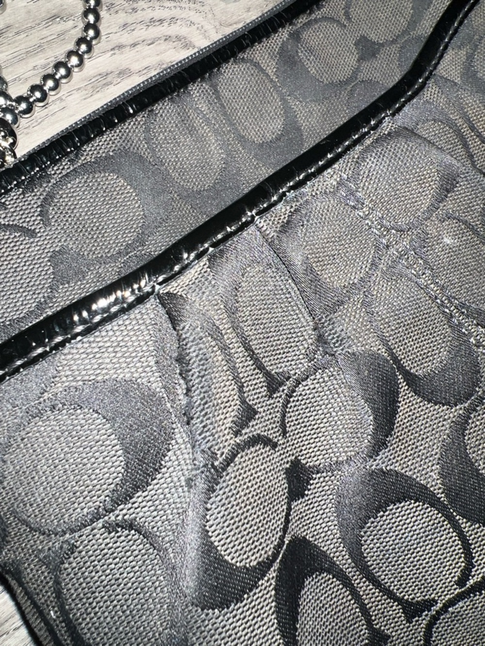 🖤 Coach Black Signature Jacquard Crossbody with Silver Charm - Picture 5 of 9